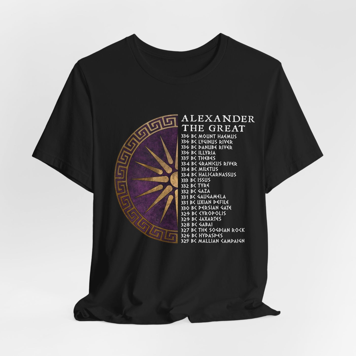 Alexander the Great Battles - Hellenic History - Argead Sun - Ancient Macedon T-shirt