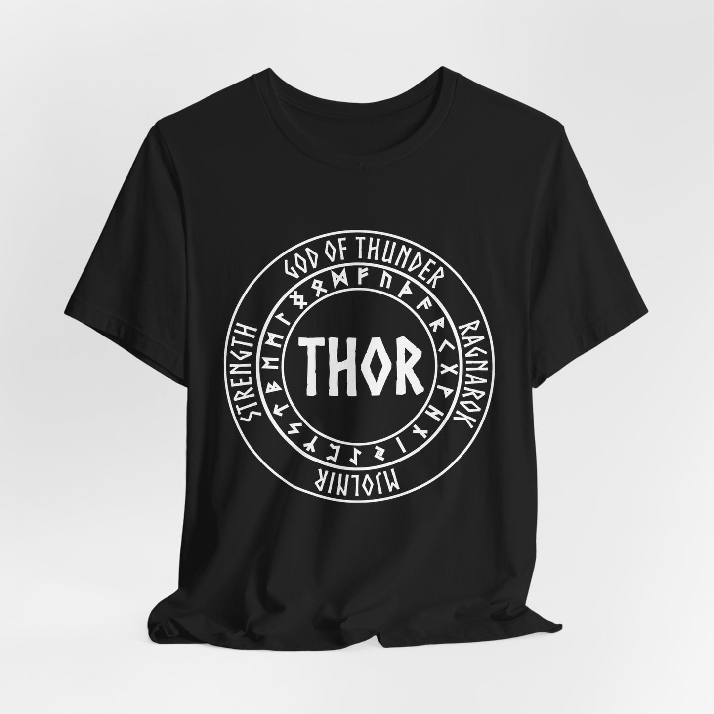 Thor Norse God with Futhark Runes T-shirt