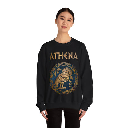 Athena Greek Goddess of Wisdom and War Ancient Athenian Owl Symbol Unisex Heavy Blend™ Crewneck Sweatshirt