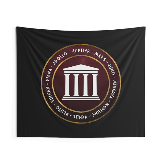 Roman Pantheon - Gods and Goddesses of Ancient Rome - Roman Mythology and Paganism Indoor Wall Tapestry 60" x 50"