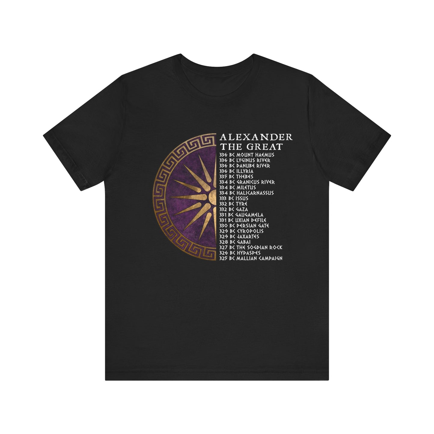 Alexander the Great Battles - Hellenic History - Argead Sun - Ancient Macedon T-shirt