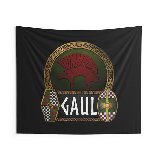 Gaul Ancient Gaelic Boar - Celtic Warrior Shields - Gaelic Heritage - Ancient Gaul Indoor Wall Tapestry 60" x 50"