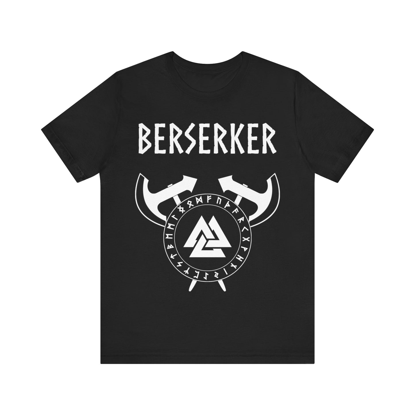 Viking Berserker - Axes with Norse Runes - Viking Valknut T-shirt