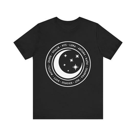 Ancient Gods and Goddesses of the Night, Stars and Moon - Ancient Mythology and Paganism T-shirt