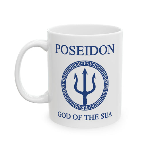 Poseidon Mug - Poseidon Greek God of the Sea - Double Sided Ceramic Mug (11oz, 15oz)