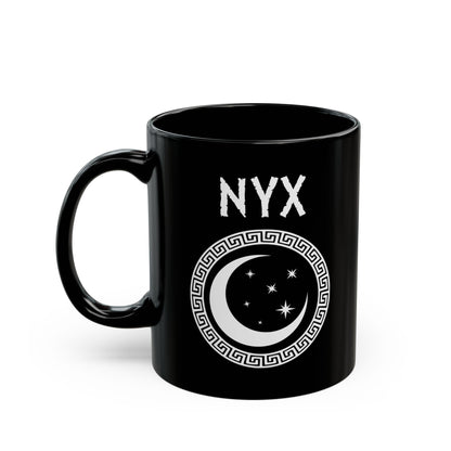 Nyx Mug - Greek Goddess of Night Nyx Symbol - Double Sided Coffee Mug, 11oz