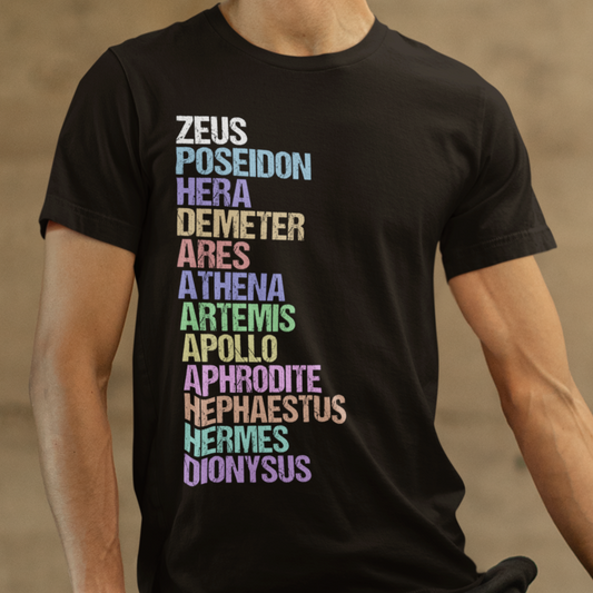 The Twelve Olympians - Greek Gods and Goddesses - Greek Mythology T-shirt