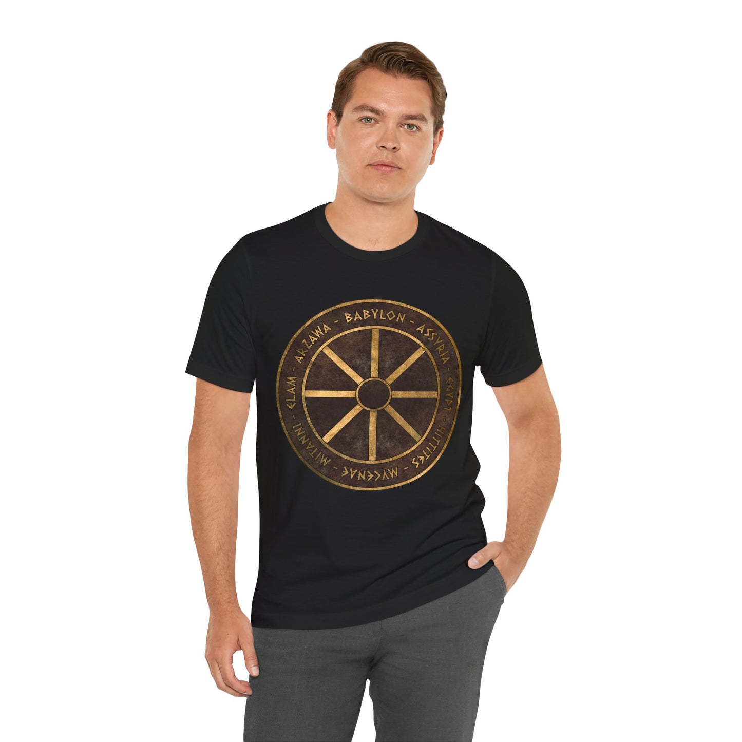 Bronze Age Powers Ancient Civilizations Chariot Wheel Symbol T-Shirt