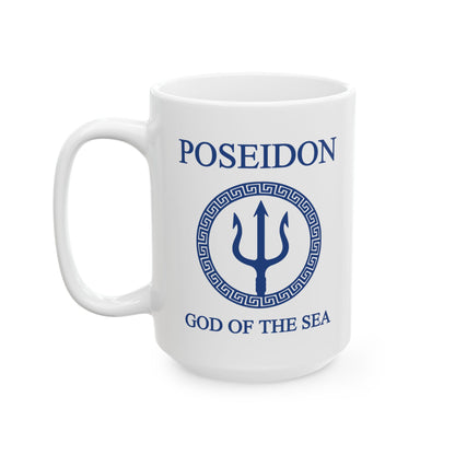 Poseidon Mug - Poseidon Greek God of the Sea - Double Sided Ceramic Mug (11oz, 15oz)