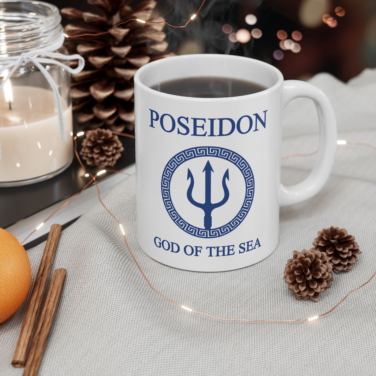 Poseidon Mug - Poseidon Greek God of the Sea - Double Sided Ceramic Mug (11oz, 15oz)