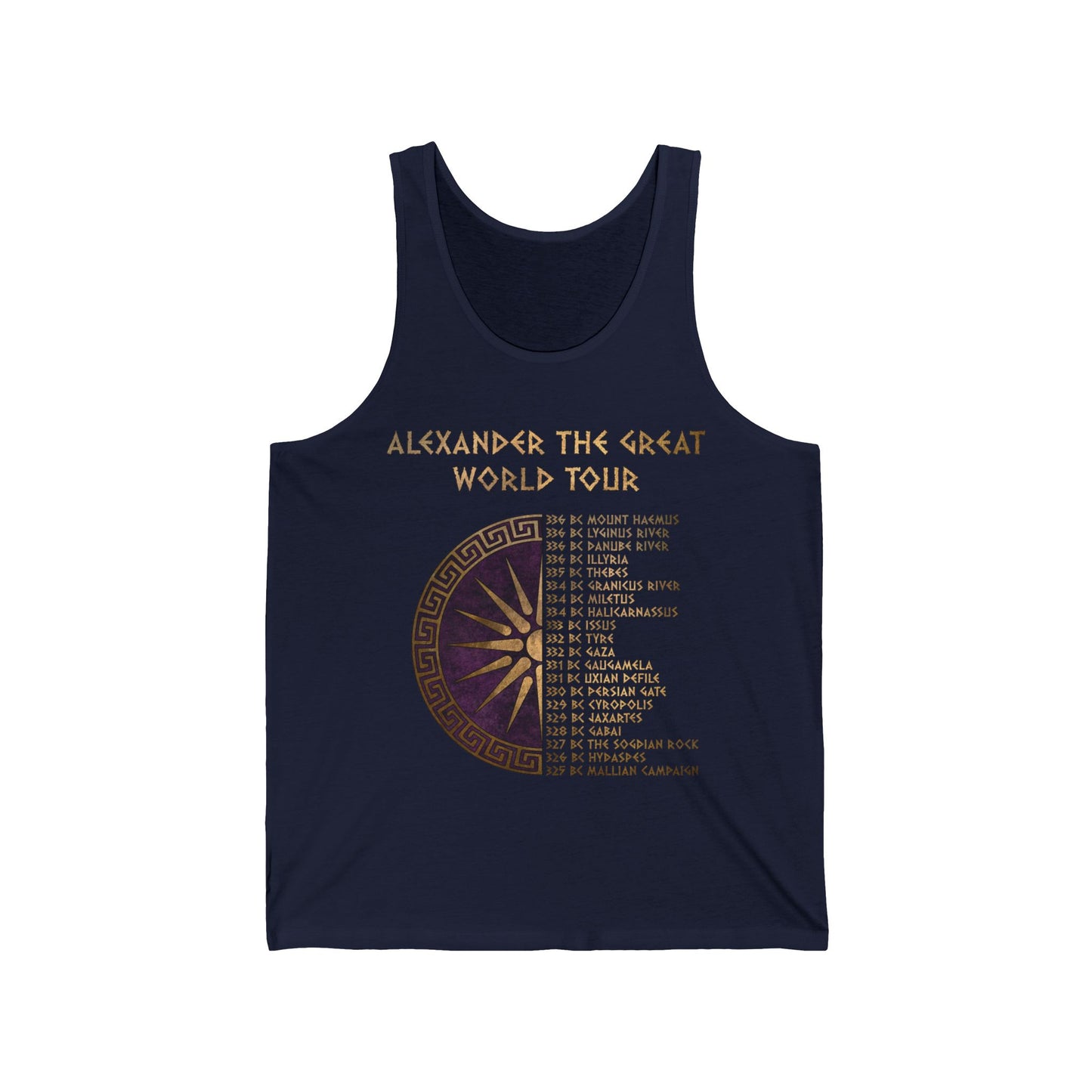 Alexander the Great World Tour Tank Top - Ancient Macedon Unisex Jersey Tank Top