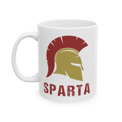 Sparta Mug - Spartan Lambda Symbol - Lacedaemon Ancient Sparta Double Sided Ceramic Mug (11oz)