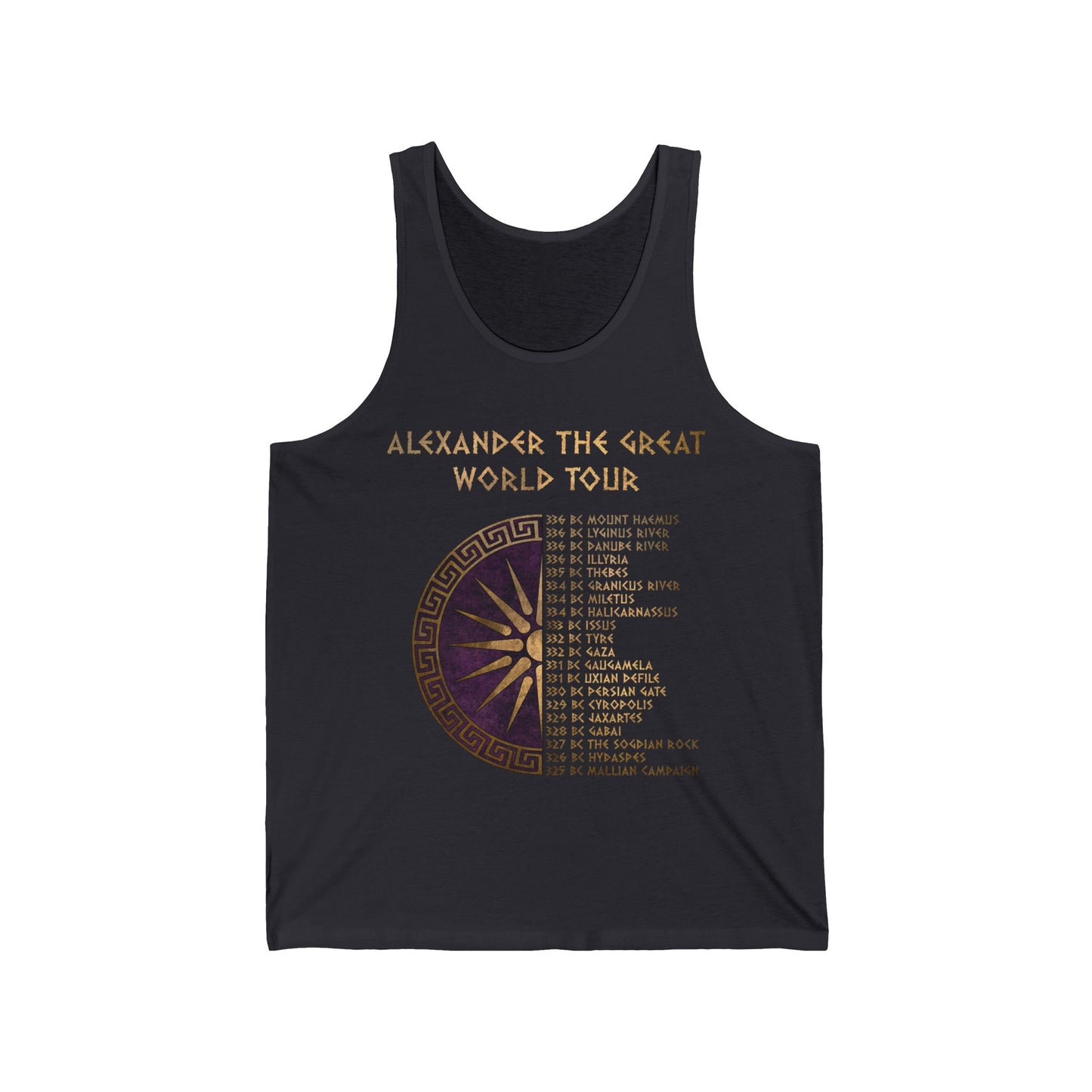 Alexander the Great World Tour Tank Top - Ancient Macedon Unisex Jersey Tank Top