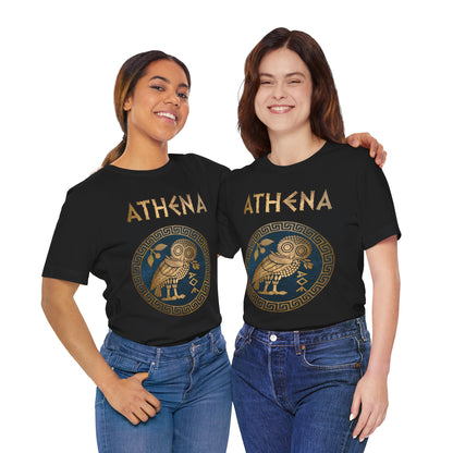 Athena Greek Goddess of Wisdom and War Athenian Owl Symbol T-shirt