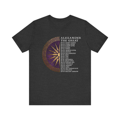 Alexander the Great Battles - Hellenic History - Argead Sun - Ancient Macedon T-shirt