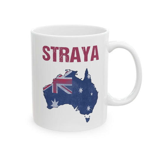 Straya Mug - Funny Australian Heritage Gift - Double Sided Ceramic Mug (11oz)