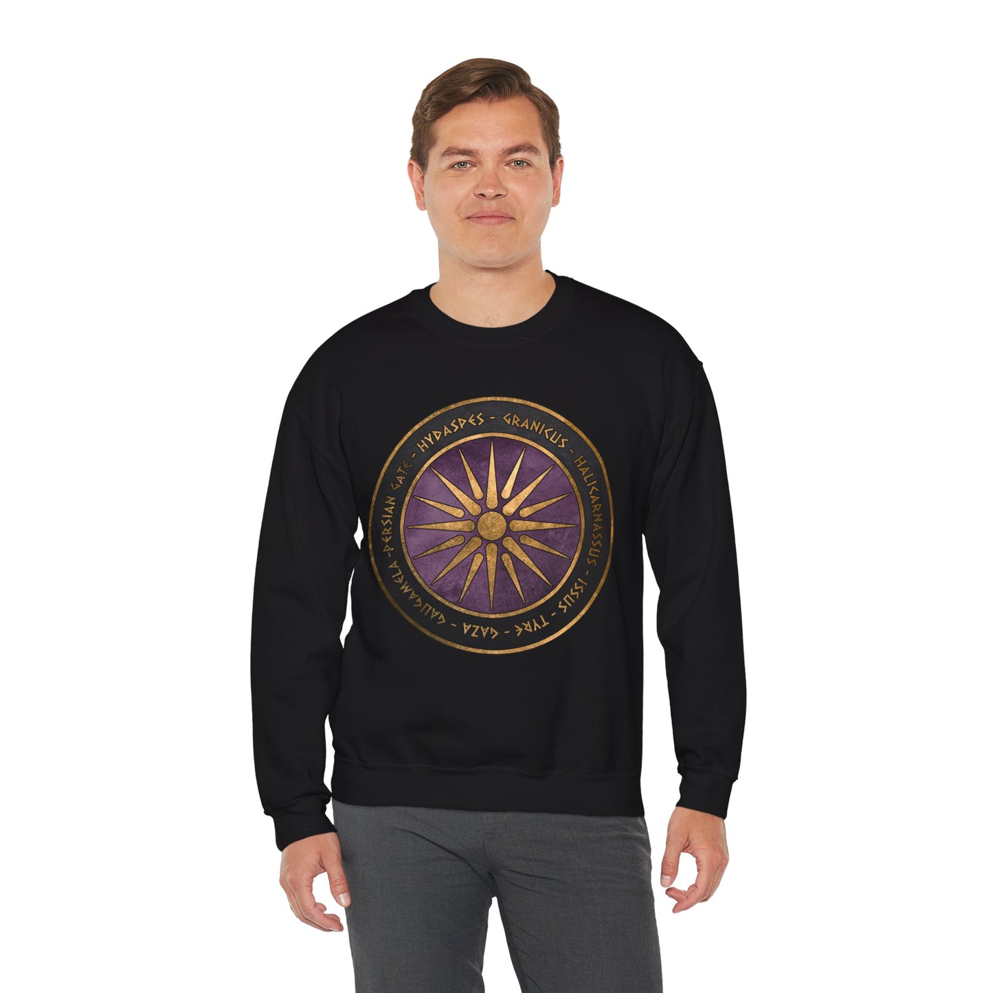 Alexander the Great Battles - Ancient Greek History - Ancient Macedon Argead Symbol Unisex Heavy Blend™ Crewneck Sweatshirt