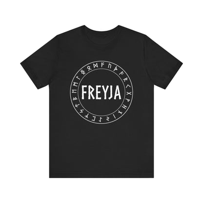 Freyja Norse Goddess with Futhark Runes T-shirt