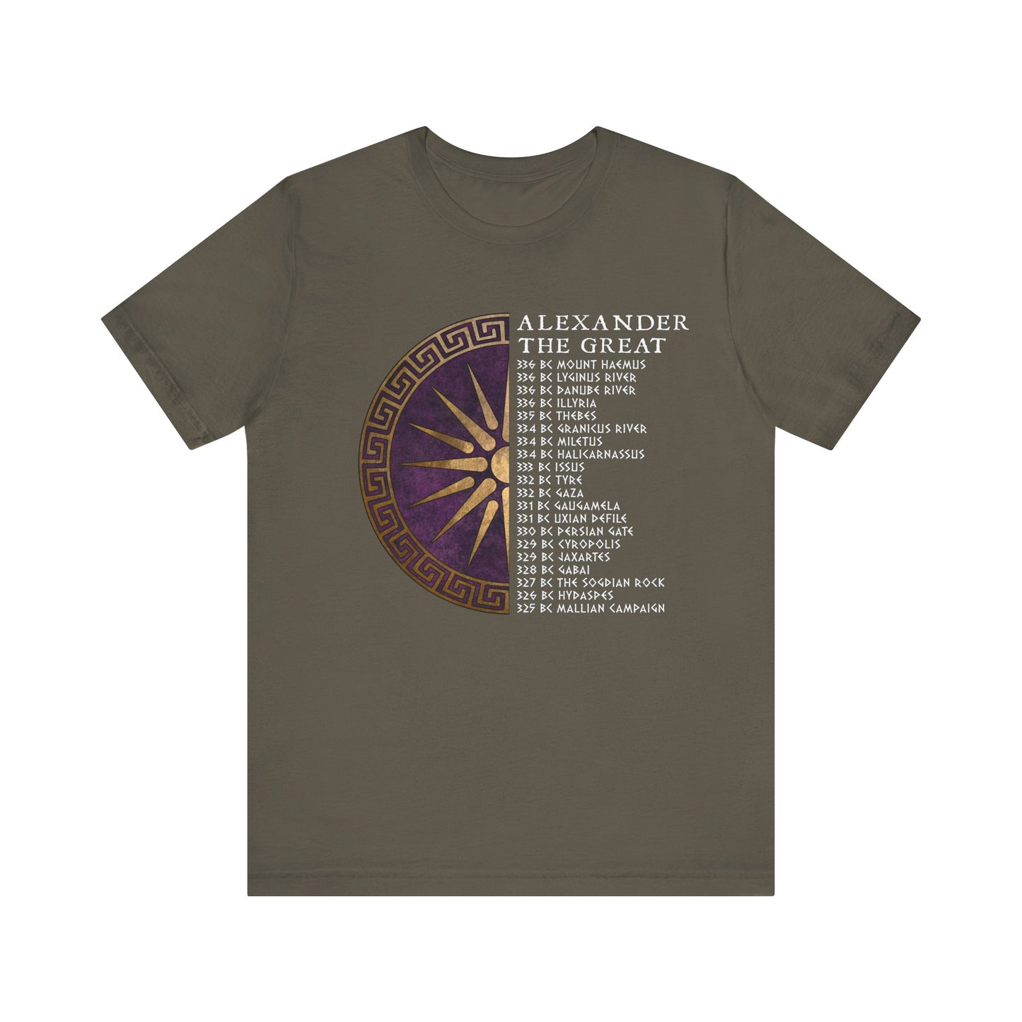 Alexander the Great Battles - Hellenic History - Argead Sun - Ancient Macedon T-shirt