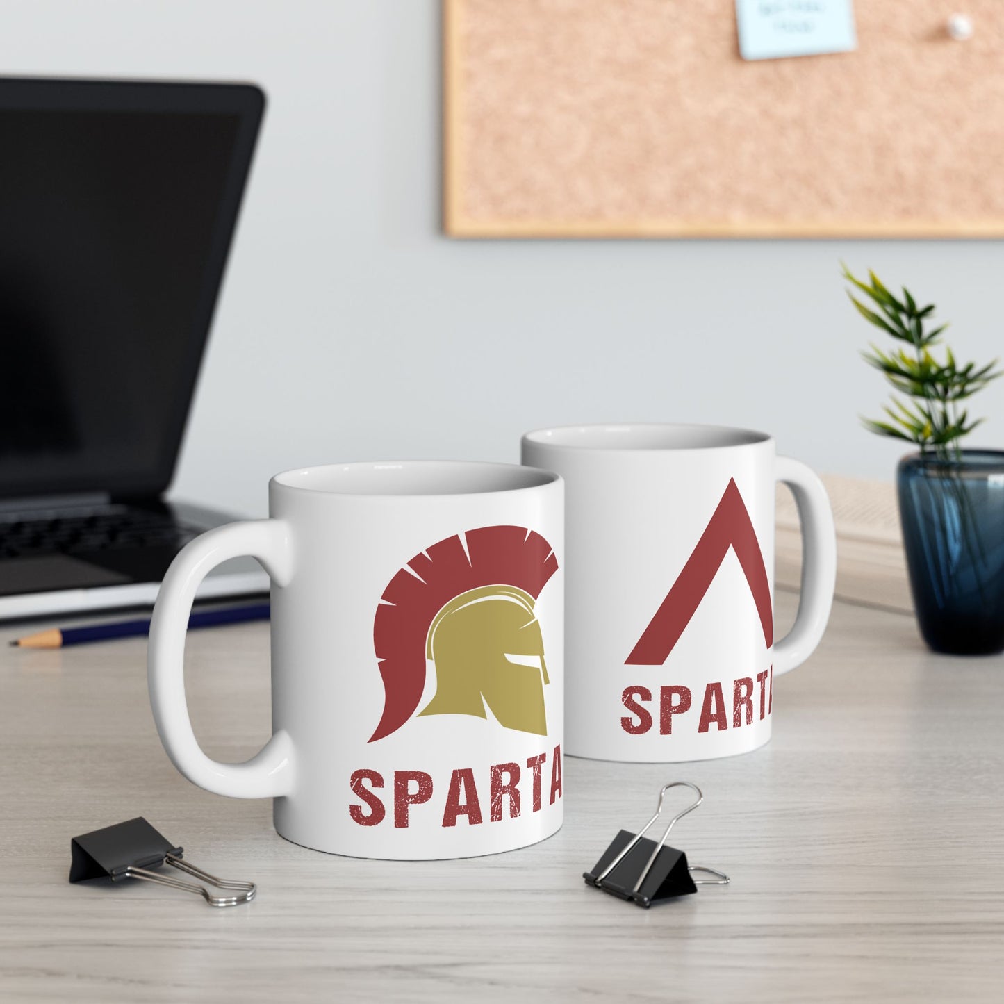 Sparta Mug - Spartan Lambda Symbol - Lacedaemon Ancient Sparta Double Sided Ceramic Mug (11oz)