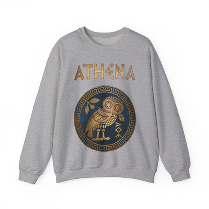 Athena Greek Goddess of Wisdom and War Ancient Athenian Owl Symbol Unisex Heavy Blend™ Crewneck Sweatshirt