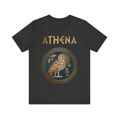 Athena Greek Goddess of Wisdom and War Athenian Owl Symbol T-shirt