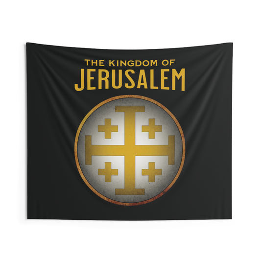 Jerusalem Cross - The Kingdom of Jerusalem Heraldry Indoor Wall Tapestry 60" x 50"