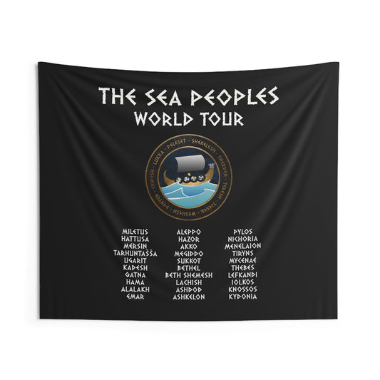 The Sea Peoples World Tour - Bronze Age History - Ancient Funny History Indoor Wall Tapestry 60" x 50"