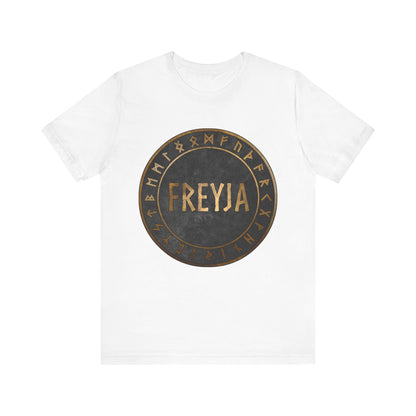 Freyja Norse Goddess with Viking Runes T-Shirt