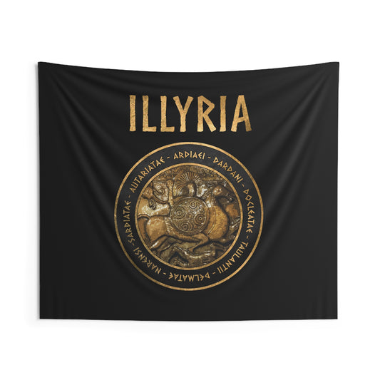 Illyria - Ancient Illyrian Tribes - Warrior of Illyria - Ancient History Indoor Wall Tapestry 60" x 50"