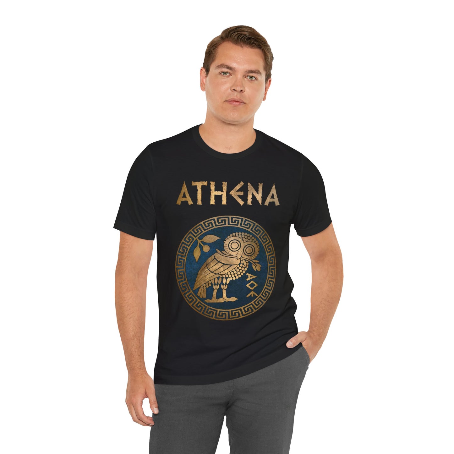 Athena Greek Goddess of Wisdom and War Athenian Owl Symbol T-shirt