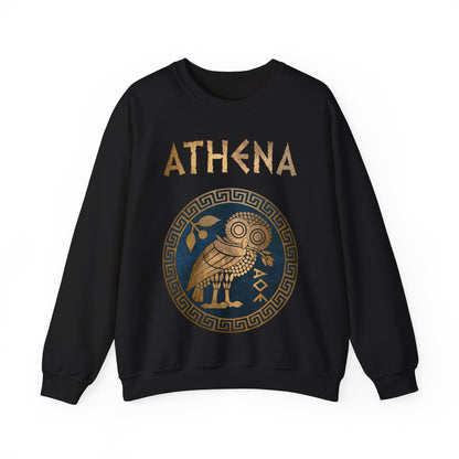 Athena Greek Goddess of Wisdom and War Ancient Athenian Owl Symbol Unisex Heavy Blend™ Crewneck Sweatshirt