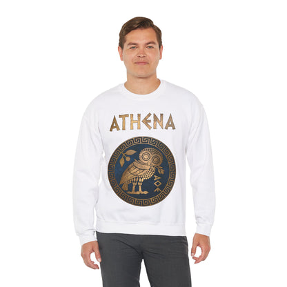 Athena Greek Goddess of Wisdom and War Ancient Athenian Owl Symbol Unisex Heavy Blend™ Crewneck Sweatshirt