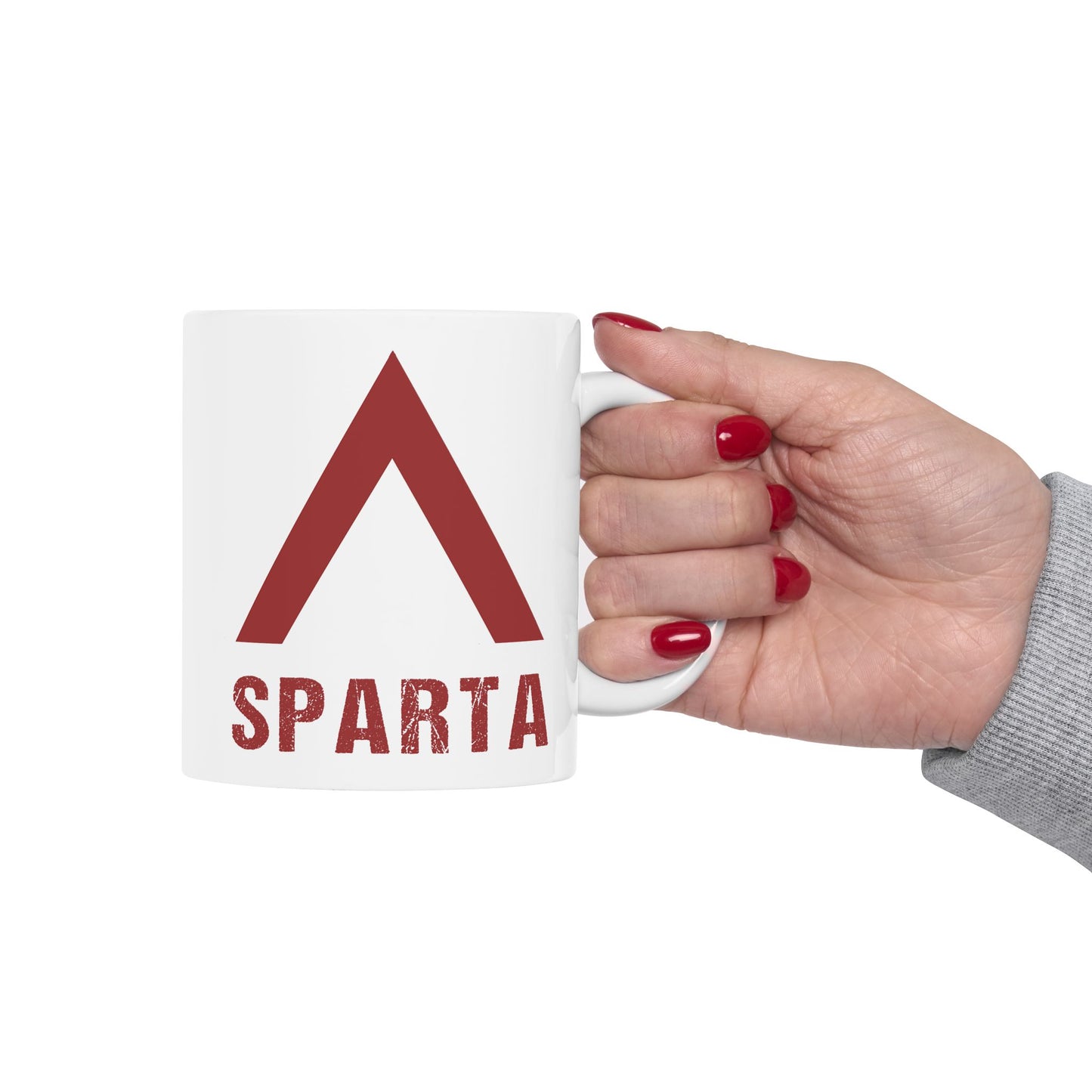 Sparta Mug - Spartan Lambda Symbol - Lacedaemon Ancient Sparta Double Sided Ceramic Mug (11oz)