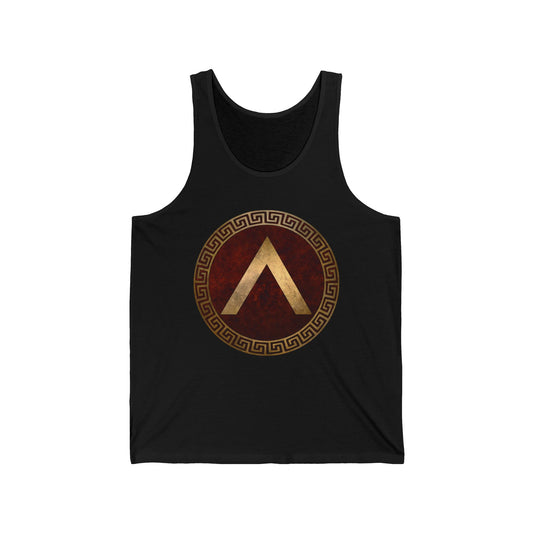 Spartan Shield Lacedaemonian Lambda of Ancient Sparta Unisex Jersey Tank Top