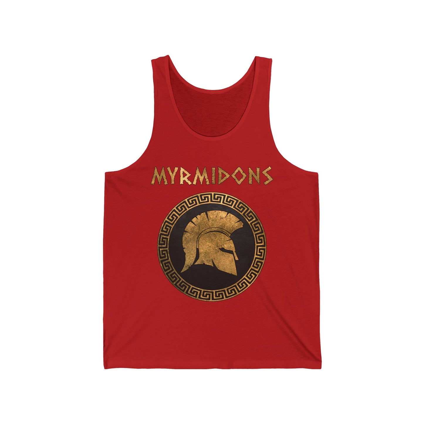 Myrmidons Tank Top - Warriors of Pythia and Achilles Symbol - Unisex Jersey Tank Top