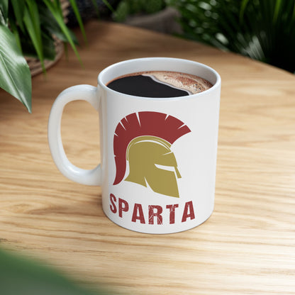 Sparta Mug - Spartan Lambda Symbol - Lacedaemon Ancient Sparta Double Sided Ceramic Mug (11oz)