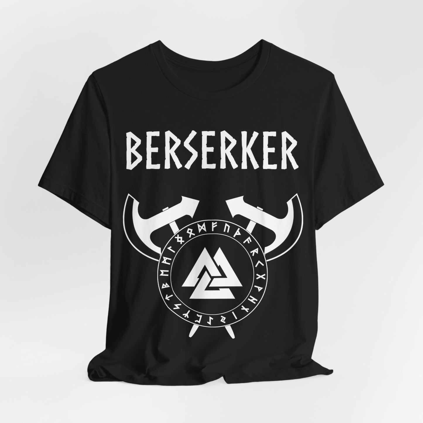 Viking Berserker - Axes with Norse Runes - Viking Valknut T-shirt