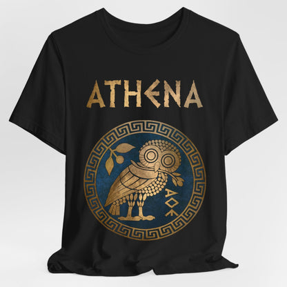 Athena Greek Goddess of Wisdom and War Athenian Owl Symbol T-shirt