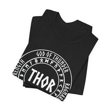 Thor Norse God with Futhark Runes T-shirt