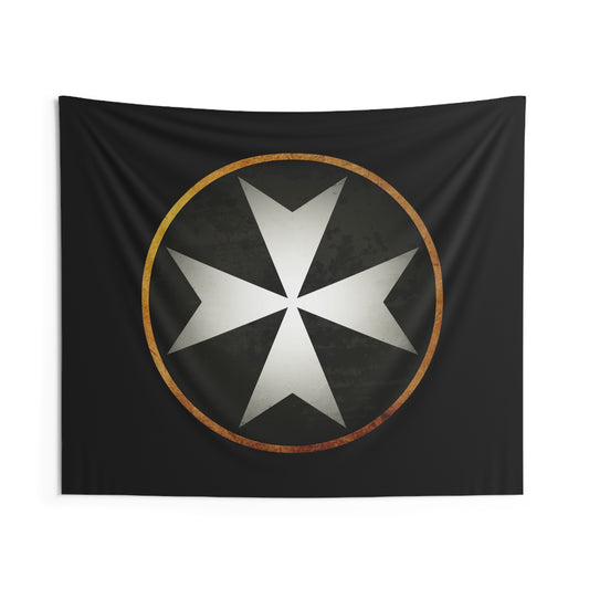 Knights Hospitaller Heraldry - Hospitaller Cross Indoor Wall Tapestry 60" x 50"