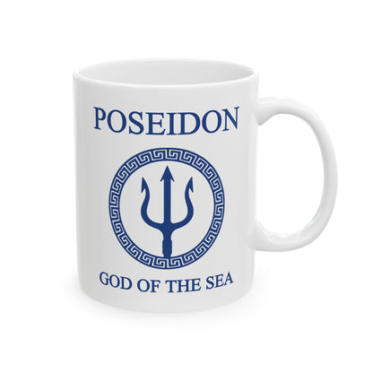 Poseidon Mug - Poseidon Greek God of the Sea - Double Sided Ceramic Mug (11oz, 15oz)