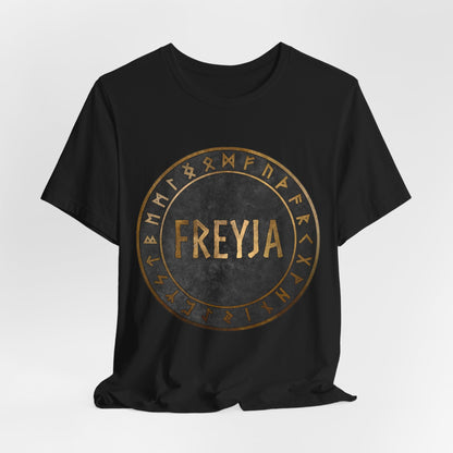 Freyja Norse Goddess with Viking Runes T-Shirt