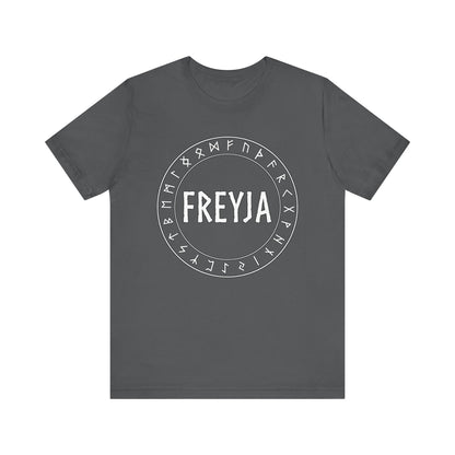 Freyja Norse Goddess with Futhark Runes T-shirt