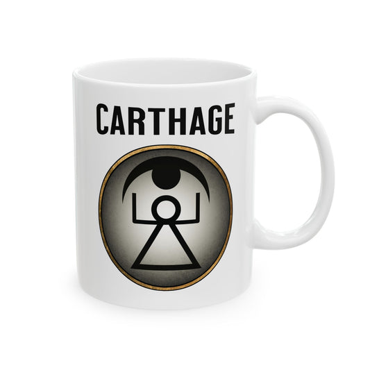 Carthage Mug - Carthaginian Symbol of the Goddess Tanit - Double Sided Ceramic Mug (11oz)