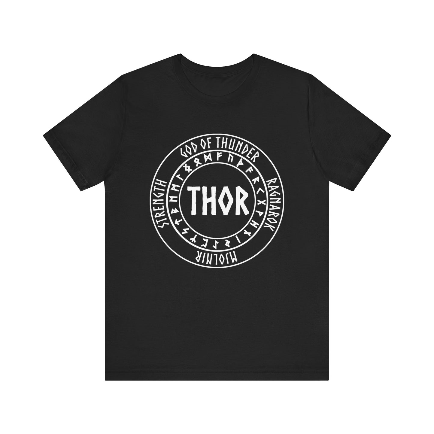 Thor Norse God with Futhark Runes T-shirt