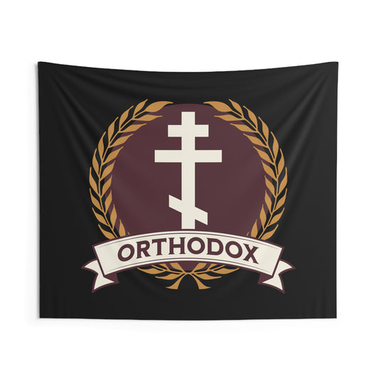 Orthodox Cross - Eastern Orthodoxy Symbol - Orthodox Indoor Wall Tapestry 60" x 50"