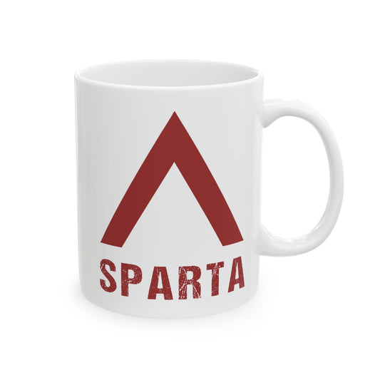 Sparta Mug - Spartan Lambda Symbol - Lacedaemon Ancient Sparta Double Sided Ceramic Mug (11oz)