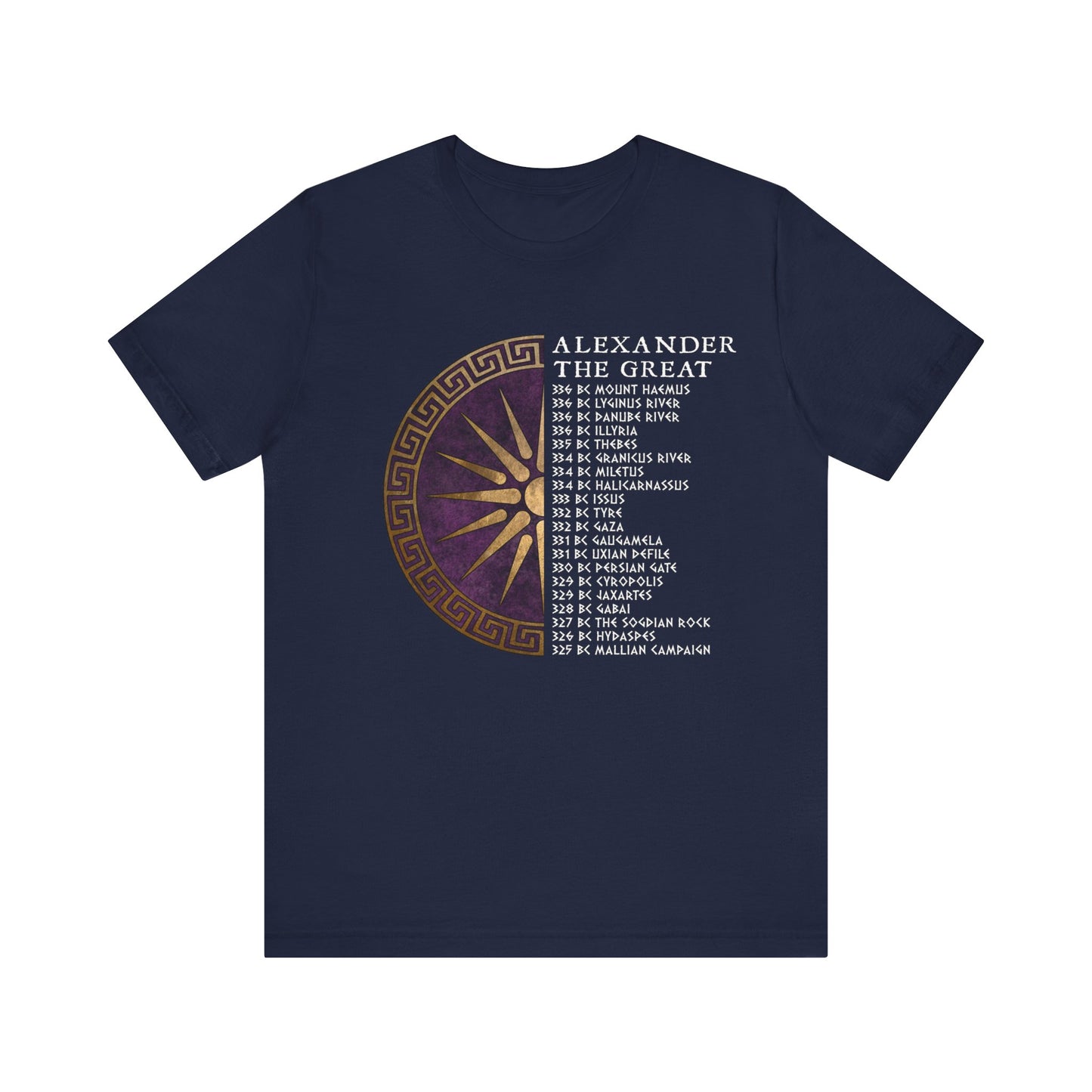 Alexander the Great Battles - Hellenic History - Argead Sun - Ancient Macedon T-shirt