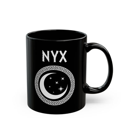 Nyx Mug - Greek Goddess of Night Nyx Symbol - Double Sided Coffee Mug, 11oz